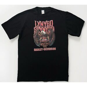 Lynyrd Skynyrd Harley Davidson Custom T‎ Shirt Sz M Emblem Eagle Skull Moto Rock